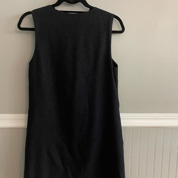 Alice + Olivia Wool Blend Navy Blue Shift Dress with Large Buttons Sleeveless - Picture 8 of 9